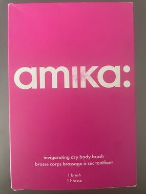 amika Hot Pink Invigorating Dry Body Brush NIB